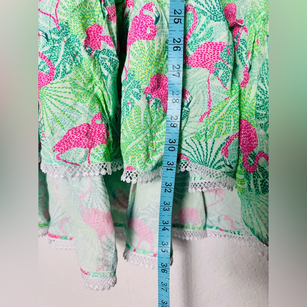 Kenny Flowers The Sunshine State Womens Small Tunic Dress Flamingo Green Pink - Picture 8 of 15
